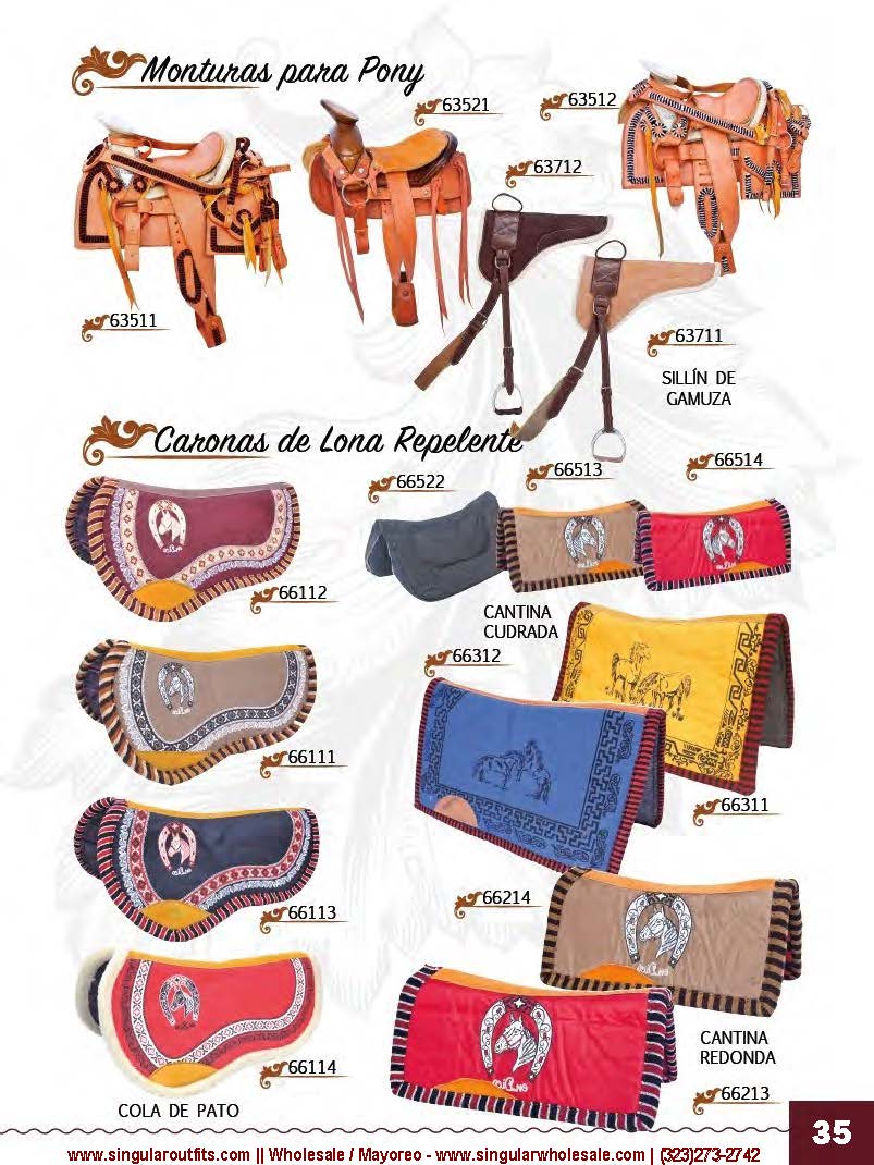 Singular Outfits Accesorios para Charros y Caballos Monturas Espuelas Sombreros Moños Hebillas Catalogo_Page_35